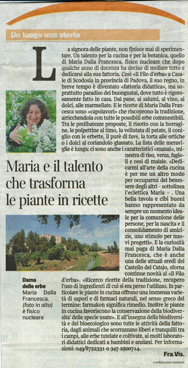 Articolo Corriere della Sera - Agosto 2011